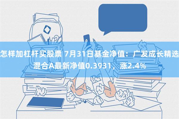 怎样加杠杆买股票 7月31日基金净值：广发成长精选混合A最新净值0.3931，涨2.4%