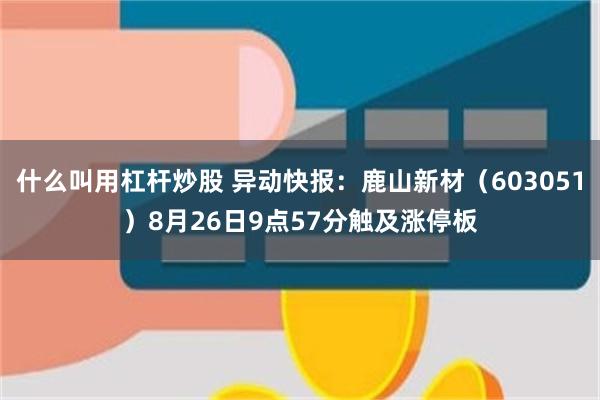 什么叫用杠杆炒股 异动快报：鹿山新材（603051）8月26日9点57分触及涨停板