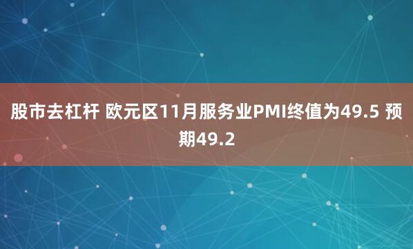 股市去杠杆 欧元区11月服务业PMI终值为49.5 预期49.2