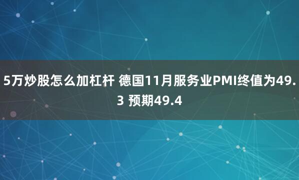 5万炒股怎么加杠杆 德国11月服务业PMI终值为49.3 预期49.4