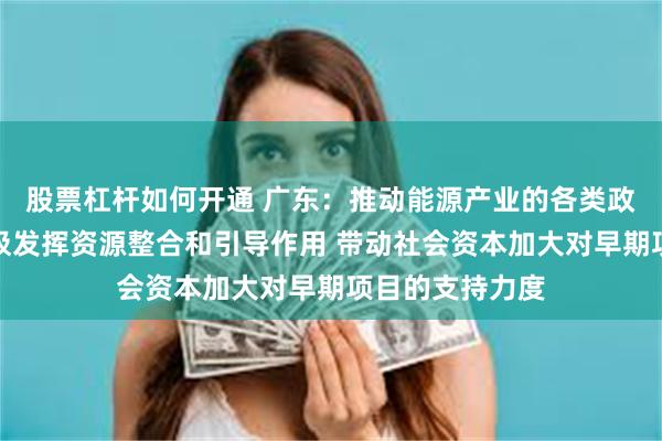 股票杠杆如何开通 广东：推动能源产业的各类政府投资基金积极发挥资源整合和引导作用 带动社会资本加大对早期项目的支持力度